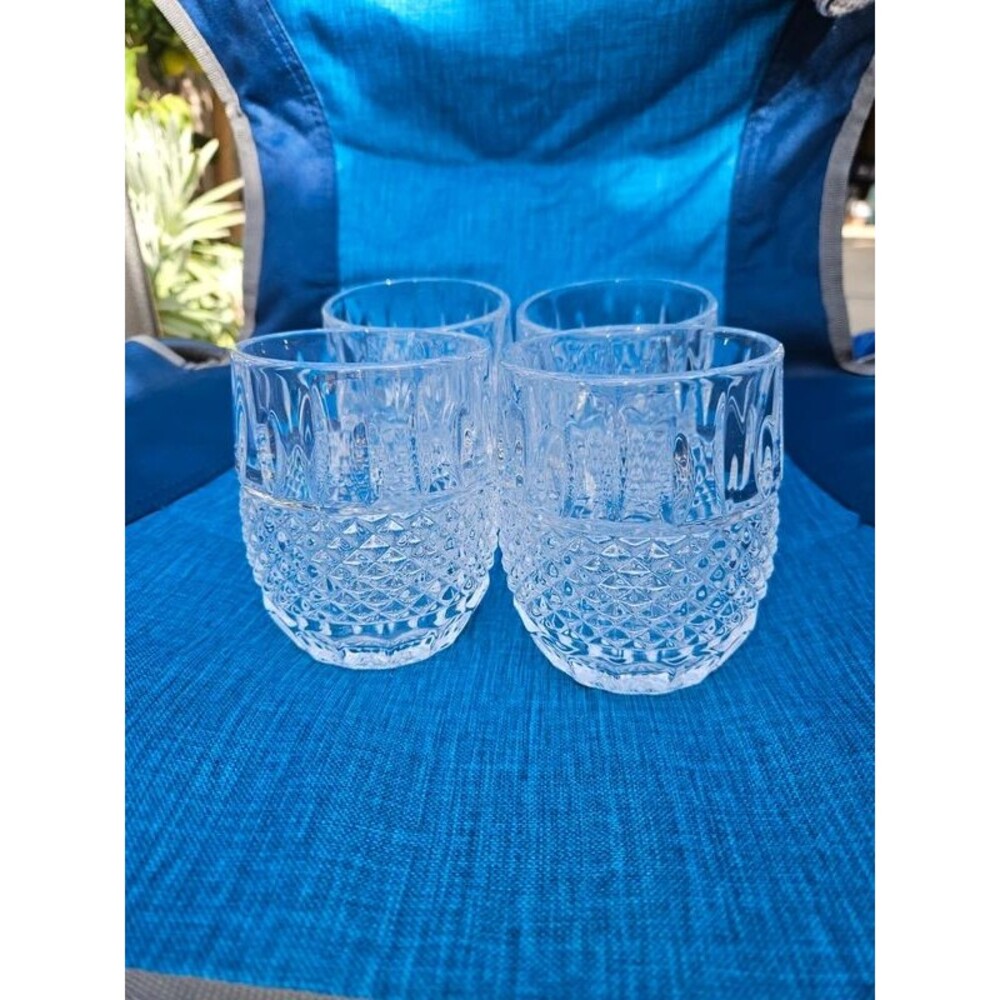 Czech Republic Set of 4 Crystal Cut Glass Glasses